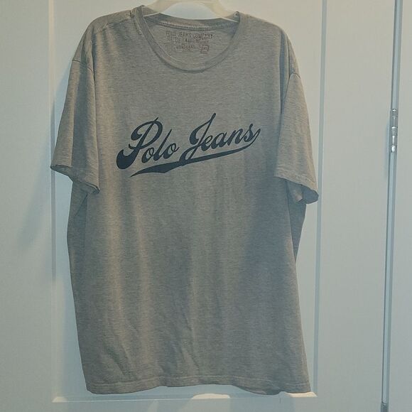 Vintage POLO JEANS CO Ralph Lauren LOGO Gray Tee XL mens - Picture 1 of 4